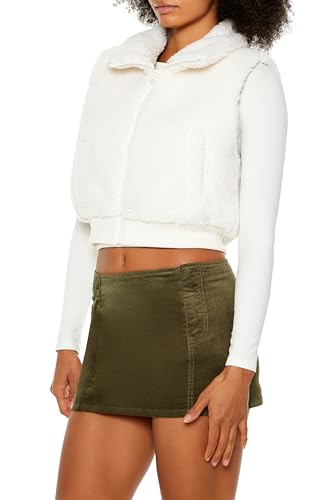 Chaleco cropped Forever 21 abrigo de mujer de borreguito para salidas de fin de semana 4