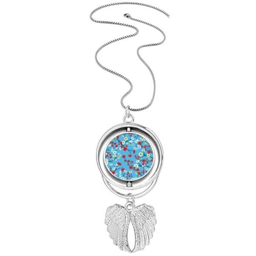 Collier ailes d'ange avec motif branche japonaise en argent massif