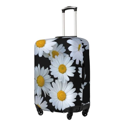 Daisies White Print Luggage Suitcase Cover Protector Luggage Washable Covers With Concealed Zipper2