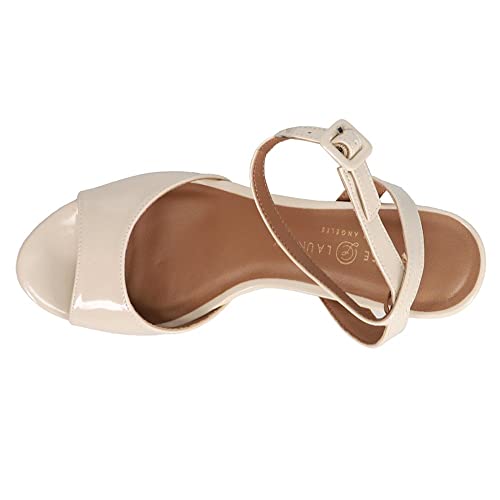 Chinese Laundry Women's Platform Sandal Heeled, Bone, 8.5