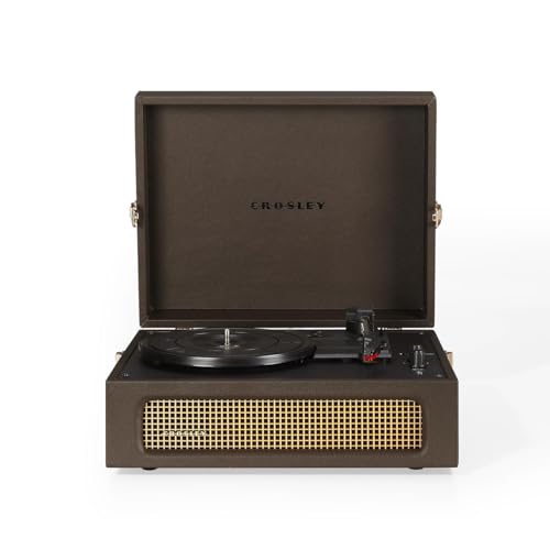 Crosley Voyager   Tocadiscos portátil, reproductor de discos Bluetooth, reproductor de vinilo de maleta de 3 velocidades, tocadiscos para el hogar para discos de vinilo, altavoces estéreo integrados y