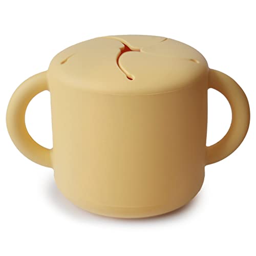 Image of mushie Silicone Snack Cup | Spill Proof Food Container for Toddler and Baby (Daffodil)