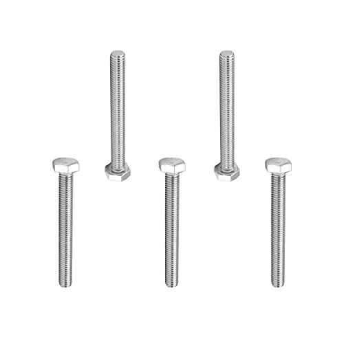 Image of Bettomshin 5Pcs M8 x 70mm Hex Bolts, 304 Stainless Steel 1.25mm Thread Pitch Fully Threaded Metric Hex Head Screw Bolts, Hexagon Screw Bolt, Hex Tap Bolts, Silver, A2-70 (Overall Size 75.3x13x13mm)