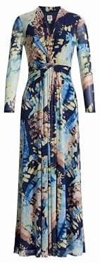 Anne Klein Women's Long Sleeve Twist-Front Mesh Maxi Dress image 3