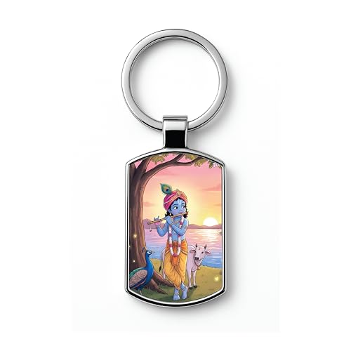 Image of Stylish Metal Keychains with Permanent Glossy Print - Inspirational Quotes & Spiritual Designs - Perfect Key chains for loved ones, Personal Use, Gifts & Return Gifts
