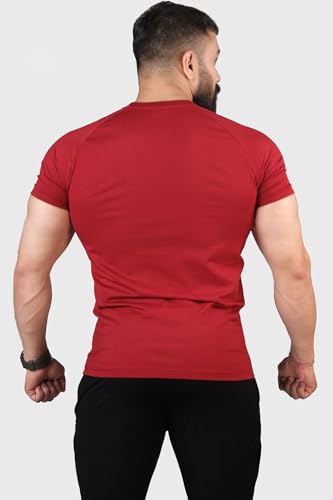 Image of FUAARK Men's Solid Slim Fit Sports Gym T-Shirt