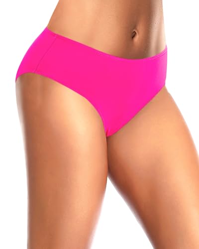 Image of Tempt Me Women Bikini Bottoms Mid Waist Bathing Suit Swimsuit Ruched Swim Bottom