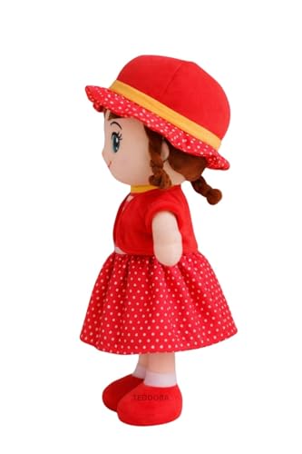 Image of Winky Doll Soft Toy for Girls Boys Kids,Red,Rag Dolls,Cute Plush Stuffed Baby Teddy Gift Birthday, 40cm
