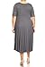 Plus Oversize Solid Casual Loose Fit Short Sleeve Jersey Knit A-Line Midi Dress Charcoal 3XL