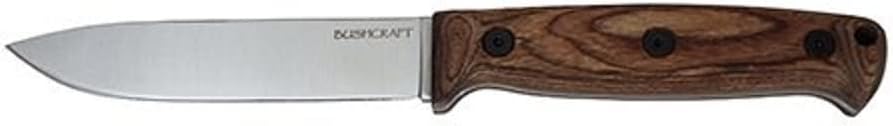 8696 Bushcraft, Field Knife with Black Nylon Sheath, Satin/Brown