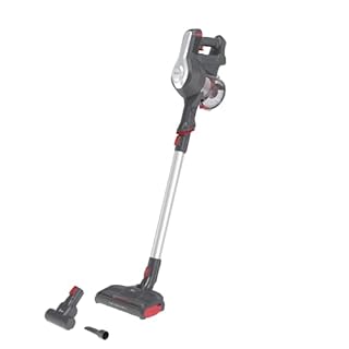 Hoover H-Free 100 Hf122Gpt 011 Aspirapolvere Elettrica senza Fili, senza Sacco, 170W, 0,9 L, Ciclonico, Mini Turbo Spazzola, Autonomia 40 Min, Rosso