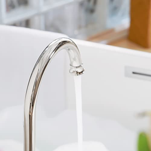 Parlos High Arc 2-Handle Widespread Roman Tub Faucet With Valve & Faucet Supply Lines, Chrome, Demeter 1436201 #TOP5