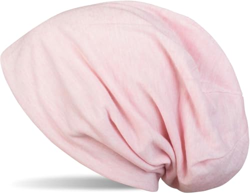 styleBREAKER Unisex Stoff Beanie Mütze einfarbig, leicht und weich, Longbeanie Slouch Beanie 04024018, Farbe:Rose meliert