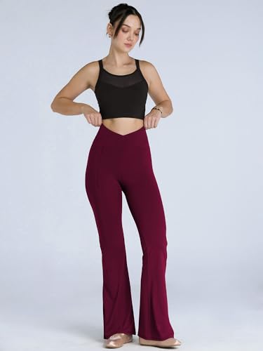Image of CAVA Tall Hourglass Flared Leggings for Women | V-Waistband, Anti-Camel Toe Design, Tall Fit, Flared Bottoms, Deep Pockets, Sculpting Stretch Fabric