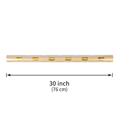 image for RUSPEPA Kraft Wrapping Paper Roll - Foil Gold Star Shiny Pineapple Wra