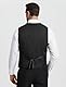 HISDERN Anzugweste Herren Schwarz Regular Fit Elegante Weste Herren Anzug Klassische Formelle Anzugwesten Einfarbig Hochzeit Smoking Westen für Männer mit 3 Knöpfen Taschen M