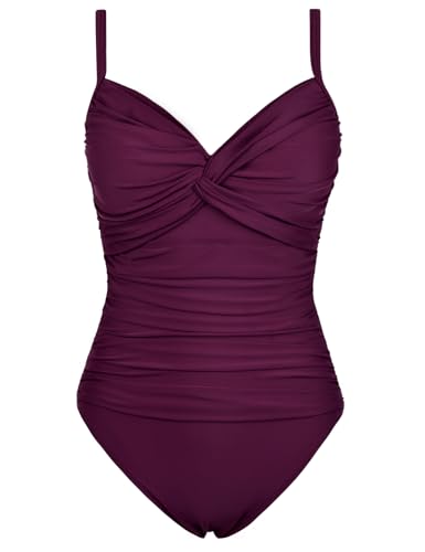 Image of Hilor Womens Underwire One Piece Swimsuit Tummy Control Bathing Suit