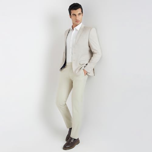 Image of Parx Men's Urban Fit Pure Terylene Notch Lapel Print Pattern Full Sleeve Casual Blazer