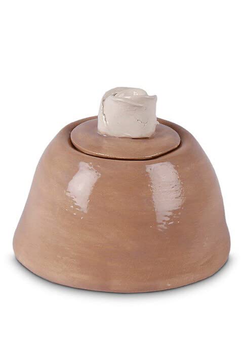 Petite urne funéraire céramique Rose café Brun pour garder les cendres chez soi
