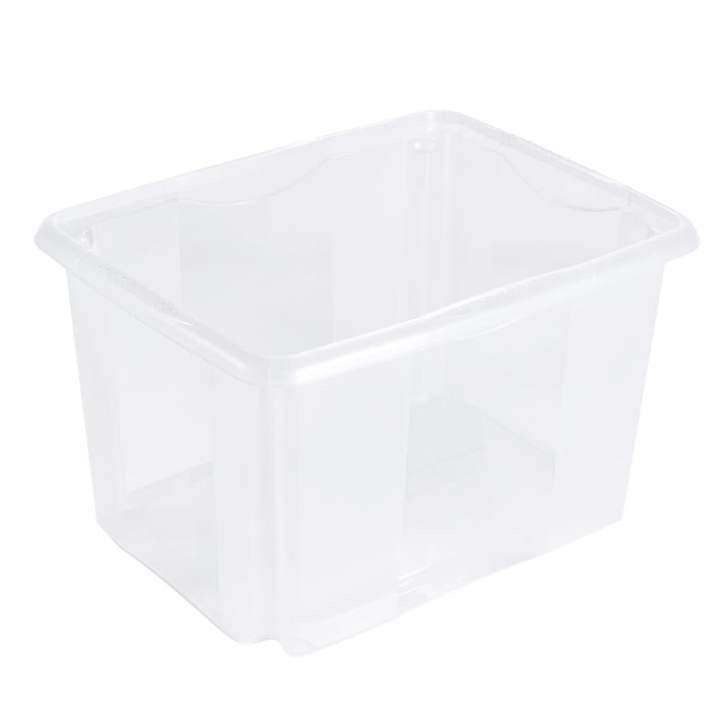 keeeper Boîte de Rangement avec Système d’Empilage, 44,5 x 34,5 x 27 cm, 30 L, Emil, Transparent