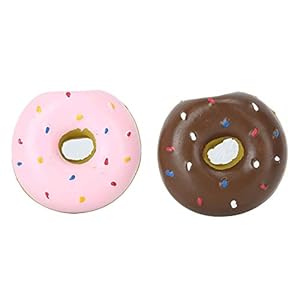 plplaaoo 2PCS Latex Dog Toy, Doughnut Shape, Teeth Cleaning and Protection, Sounding and Interactive, with Chewing and Biting Features, for Dog Training and Entertainment