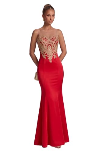 Image of Babyonline Women's Lace Applique Long Formal Mermaid Evening Prom Dresses