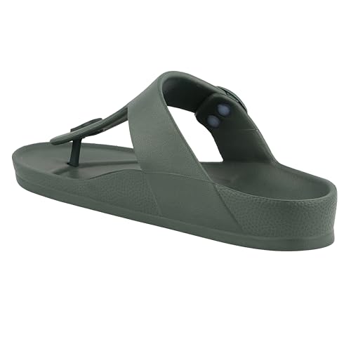 Image of Men's Lightweight Comfort Slides Single Buckle Slip-on Adjustable EVA Orthopedic Flat Slippers.