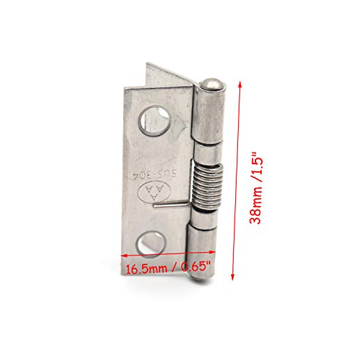 Rannb Spring Hinge Self Opening 1.5 Inch Length Stainless Steel Hinge - 4pcs