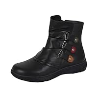 Mod Comfys L557 Ladies Softie Leather Ankle Boots (Black, UK Footwear Size System, Adult, Women, Numeric, Wide, 7)