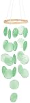 M METERXITY Handcrafted Shell Wind Chime for Outside Green | Seashell Wind Chime Glass, for Outside, Patio, Garden, Porch Decor