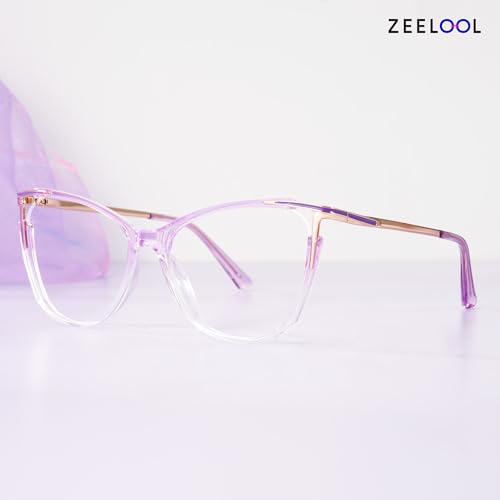 Zeelool Glasses Frame for Women, Cat Eye Eyeglasses Eyewear with Clear Lenses