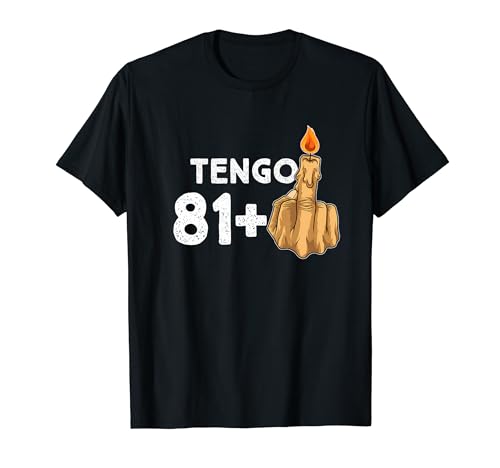 81+1 Dedo Medio Vela De Cumpleaños Para El 82º Cumpleaños Camiseta