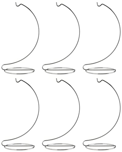 Creative Hobbies® 8 Inch Tall Bright Silver Chrome Ornament Display Stand Hanger Holder, Pack Of 6 Stands #TOP8