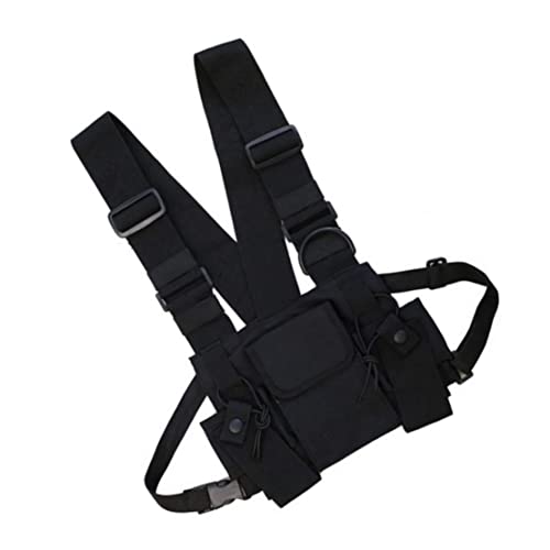 Naisidier Brust Rig Tasche Multifunktionale Hände kostenloses Brustgurt Pack zum Laufen Camping Schwarz Cover