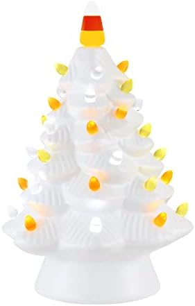Mr. Halloween 12 in Ceramic Candy Corn Halloween Tree with LED Li...