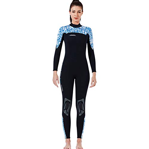 ウエットスーツ レディース スプリング 3mm厚さ ネオプレン素材 フルスーツ ダイビング フィッシング バックジップスプリング マリンスポーツ サーフィンウェットスーツ AS129561BL-XL XLサイズ