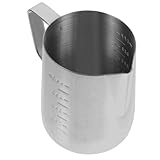 MOTHNUR Jarra Leche Acero Inoxidable con Espumador Leche Doméstico para Café Jarra Vaporizadora con Estrecho y Mango Ergonómico Fácil Limpieza