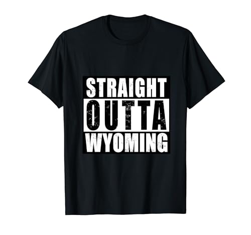 Straight Outta Wyoming USA State Pride Travel Vintage Camiseta