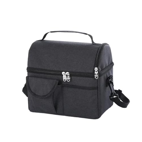HNULGVI bolsa de mano con aislamiento Bolsa de almuerzo reutilizable, térmica y aislante, multifuncional, 8 l, for mantener el calor refrigerar, a prueba fugas e impermeable(Black)