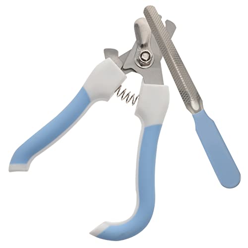 Mikikit 1 Set Ergonomic Dog Nail Clipper with Nail File Compact and Portable Pet Trimmers for Safe and Easy Suitable for Cats and Dogs of All
