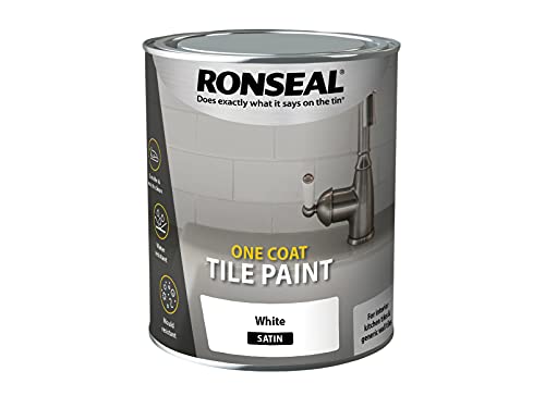 RONSEAL One Coat Tile Paint White Satin 750ml, RSLOCTPWS750