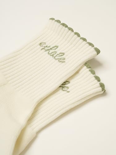 Image of Shapes Studio Half Calf Grip Socks, Cute Fruit Pilates Socks, Ruffle Socks, Non-Slip for Barre Yoga