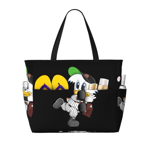 [ZOOKISS] トートバッグ 千葉ロッテマリーンズ (8) 大容量 プールバッグ おしゃれ ビーチバッグ 手提げ 肩掛け 小物ポケット付き ビーチ ジム 銭湯 旅行 男女兼用のサムネイル