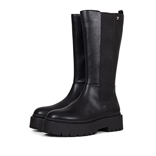 Botas Altas Negras Estilo Chelsea con Suela Gruesa para Mujer SOHAG