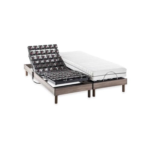 DEKO DREAM Ensemble Matelas+sommier Relaxation électrique Ergo 9 Dreamzone - 2x90x200 cm - Matelas Ressorts ensachés