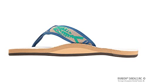 Rainbow Sandals Men's Hemp Single Layer Fish Strap With Arch, Natural/Light Green Fish/Cream, Men's Medium / 8.5-9.5 D(M) Us #TOP1