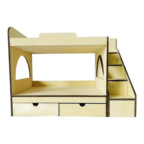[caratteristica] modello di letto a castello in legno con scala può abbinare il modello simulato e il design della scena, per visualizzare e risparmiare spazio.