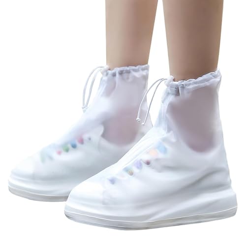 Image of SILENCIO Rain Boots Shoe Covers Waterproof for Men Women Shoe Protectors with Zipper Not-Slip Reusable Overshoes Galoshes for Hiking Climbing Camping Cycling Rainy Day (XL)