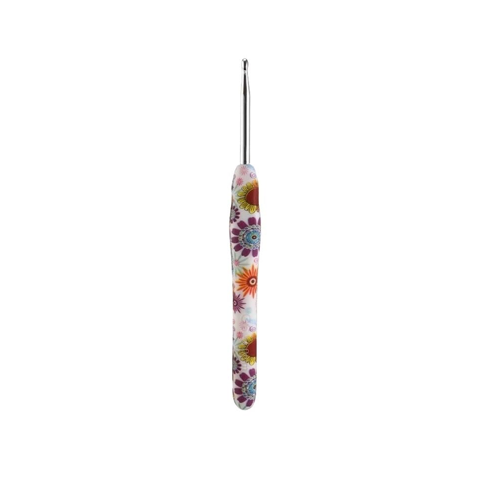 Rubber Grip Extra Long Crochet Needles Aluminum Ergonomic Crochet Hooks(4.0mm)