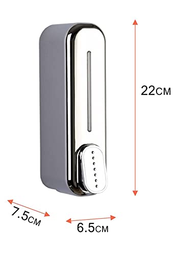 Image of Bath Guru Multipurpose Soap Dispenser Wall Mounted ABS Shampoo Lotion Sanitizer Dispenser for Bathroom (350 Ml, Smart Chrome)(Plastic)